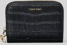 CK Calvin Klein Portemonnee van echt kalfsleer model 'Croc'