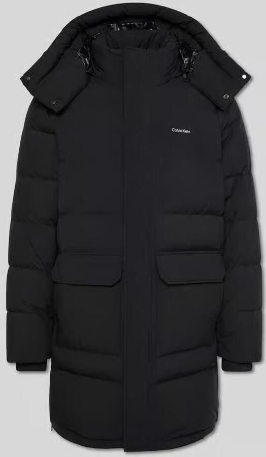 CK Calvin Klein Regular fit gewatteerd jack met afneembare capuchon