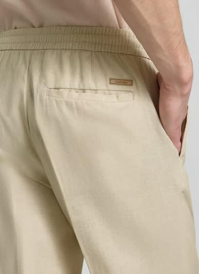 CK Calvin Klein regular fit linnenbroek van mix van katoen en linnen