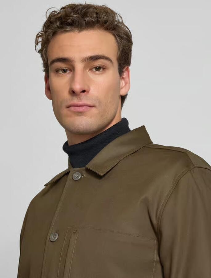 CK Calvin Klein Regular fit overhemdjack met kentkraag en viscose