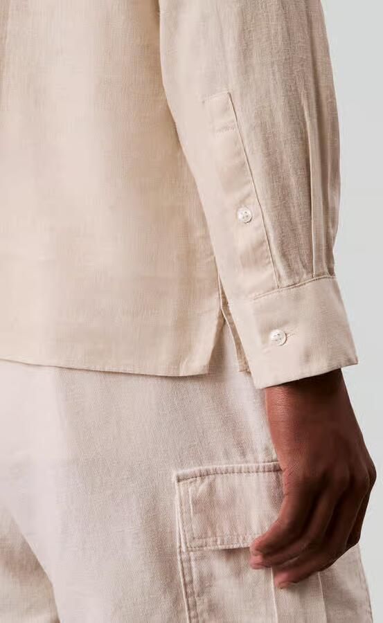 CK Calvin Klein regular fit vrijetijdsoverhemd van linnenmix