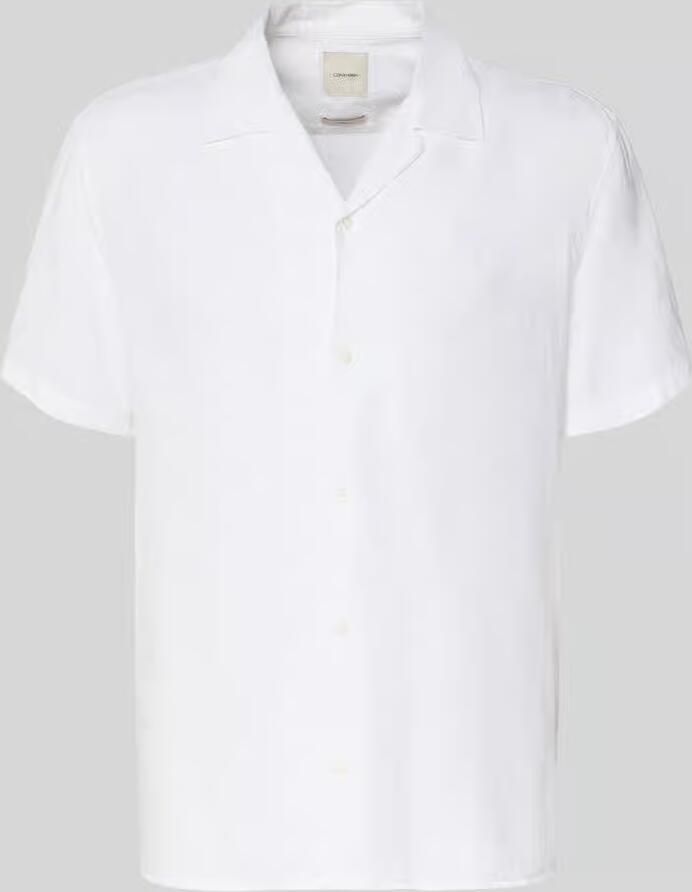CK Calvin Klein regular fit vrijetijdsoverhemd van mix van linnen en lyocell - Foto 2