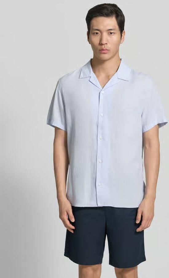 CK Calvin Klein regular fit vrijetijdsoverhemd van mix van linnen en lyocell - Foto 4