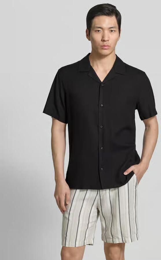 CK Calvin Klein regular fit vrijetijdsoverhemd van mix van linnen en lyocell - Foto 3