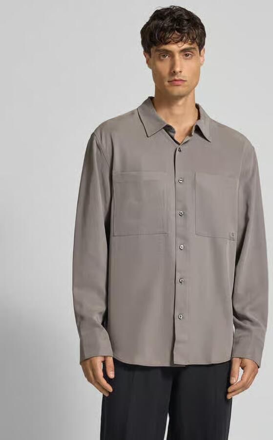 CK Calvin Klein Relaxed fit vrijetijdsoverhemd van lyocell met labelstitching - Foto 2