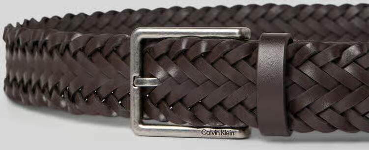 CK Calvin Klein Riem van nappaleer in gevlochten look