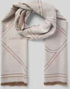CK Calvin Klein Sjaal van Viscosemix met Franjes