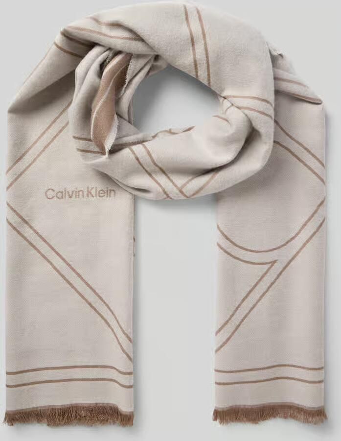 CK Calvin Klein Sjaal van viscosemix met franjes