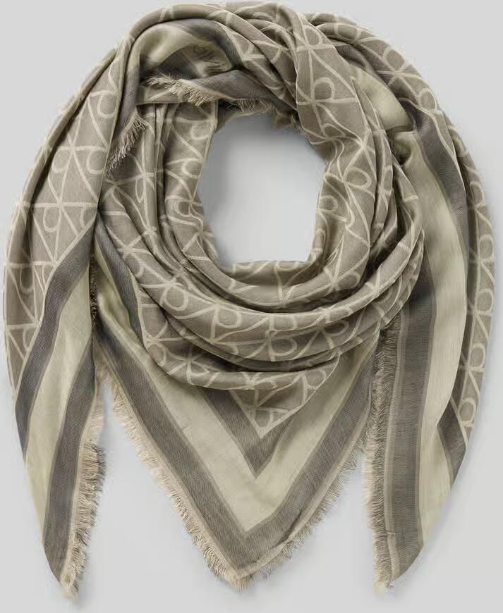 CK Calvin Klein Sjaal van zuiver modal model ' EMBLEM AOP JACQUARD SQUAR' - Foto 2