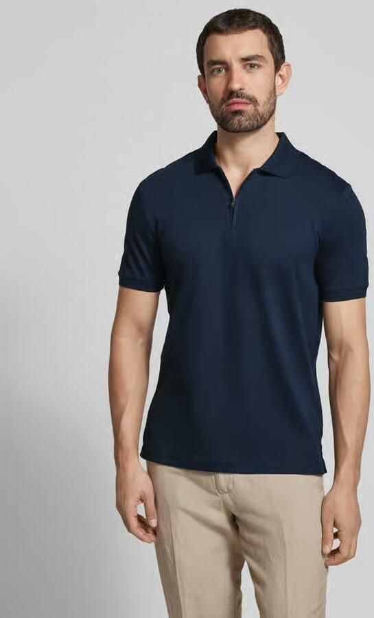 CALVIN KLEIN Heren Polo's & T-shirts Liquid Touch Welt Zip Polo Donkerblauw - Foto 6