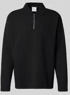 CK Calvin Klein Sweatshirt met polokraag en ritssluiting