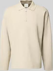 CK Calvin Klein Sweatshirt met polokraag en ritssluiting