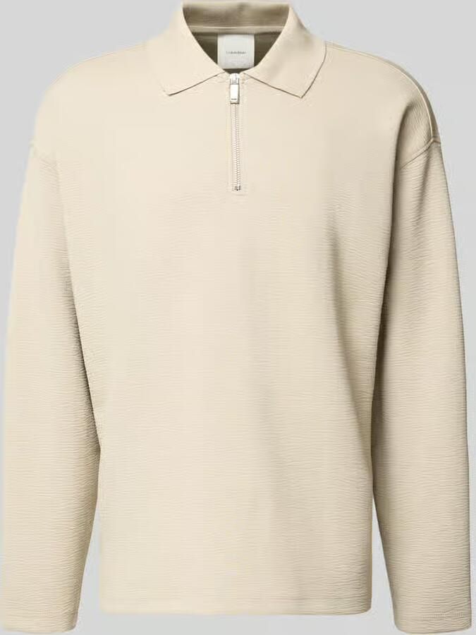 CK Calvin Klein Sweatshirt met polokraag en ritssluiting