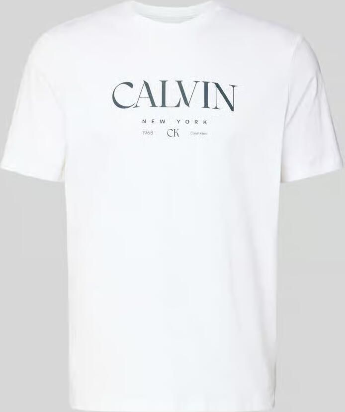 CK Calvin Klein T-shirt met labelprint en ronde hals