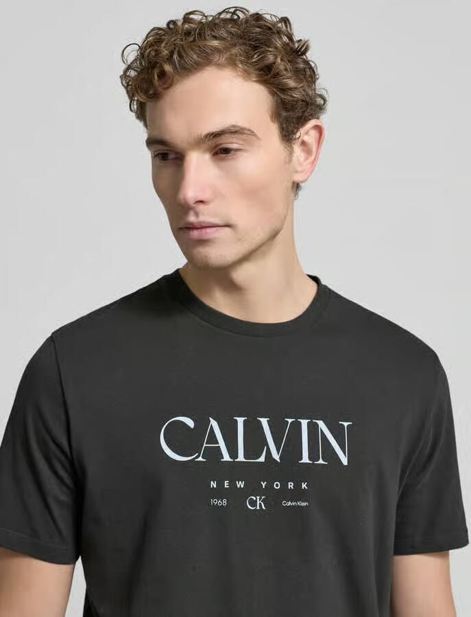 CK Calvin Klein T-shirt met labelprint en ronde hals - Foto 2