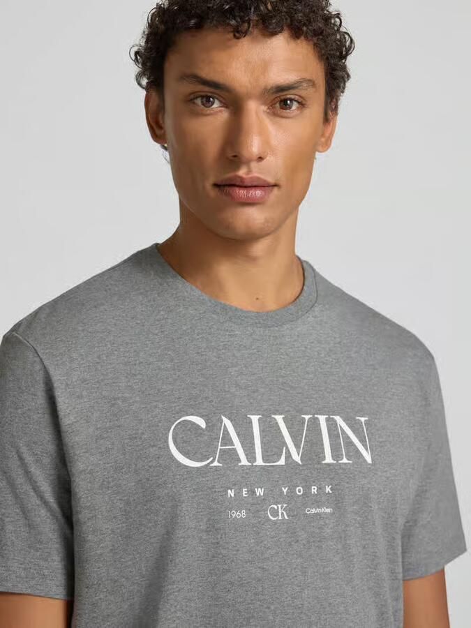 CK Calvin Klein T-shirt met labelprint en ronde hals - Foto 2
