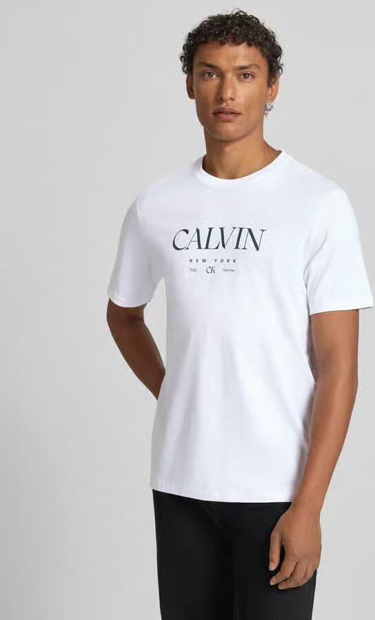 CK Calvin Klein T-shirt met labelprint en ronde hals - Foto 4
