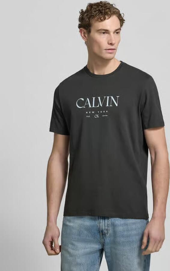 CK Calvin Klein T-shirt met labelprint en ronde hals - Foto 4