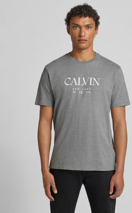 CK Calvin Klein T-shirt met labelprint en ronde hals - Foto 3