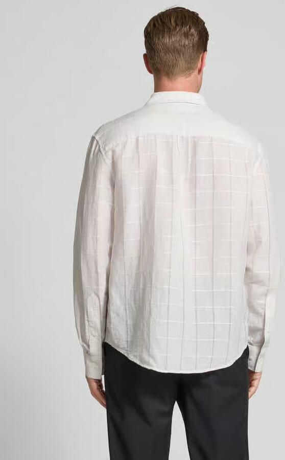 CK Calvin Klein Vrijetijdsoverhemd van een mix van linnen en katoen met kentkraag