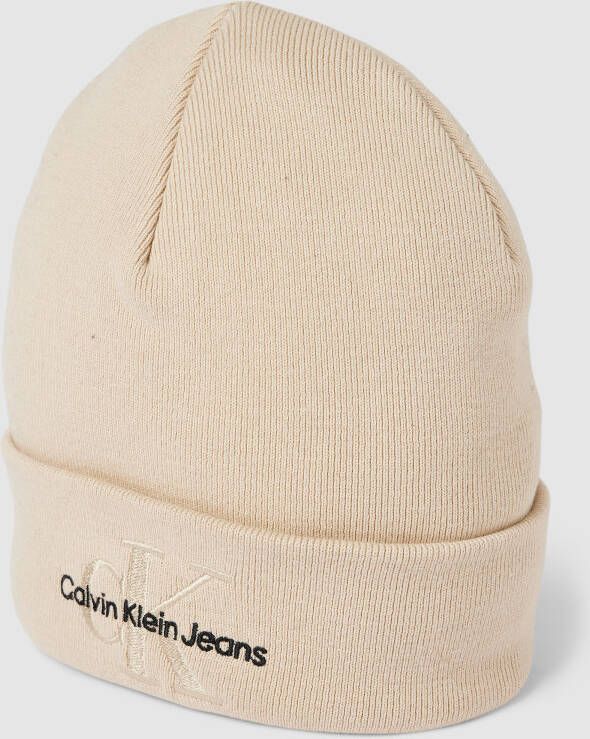 CK Calvin Klein Beanie met labelstitching model 'EMBRO'