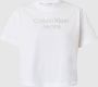 Calvin Klein Witte Katoenen Tops & T-Shirt Korte Mouw Logo Wit Dames - Thumbnail 2