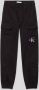 Calvin Klein tapered fit broek met logo zwart Jongens Stretchkatoen Logo 128 - Thumbnail 2
