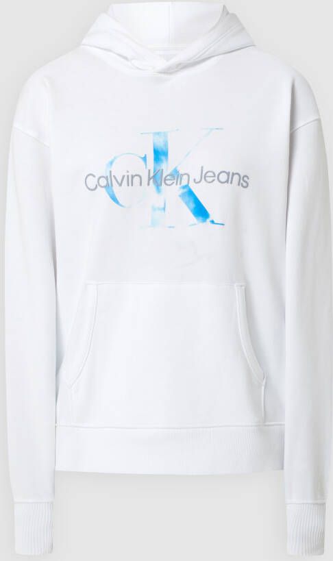 Calvin Klein Hoodie AQUA MONOGRAM HOODIE met ck-logoborduursel op borsthoogte
