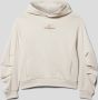 Calvin Klein hoodie met biologisch katoen ecru Sweater Meisjes Katoen (biologisch) Capuchon 152 - Thumbnail 2