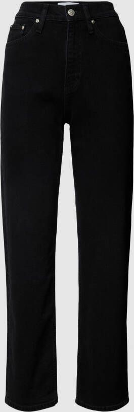 Calvin Klein Moderne relaxed fit hoge taille jeans Black Dames