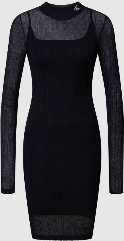 Calvin Klein Jeans Knielange jurk met labelstitching model 'YARN'