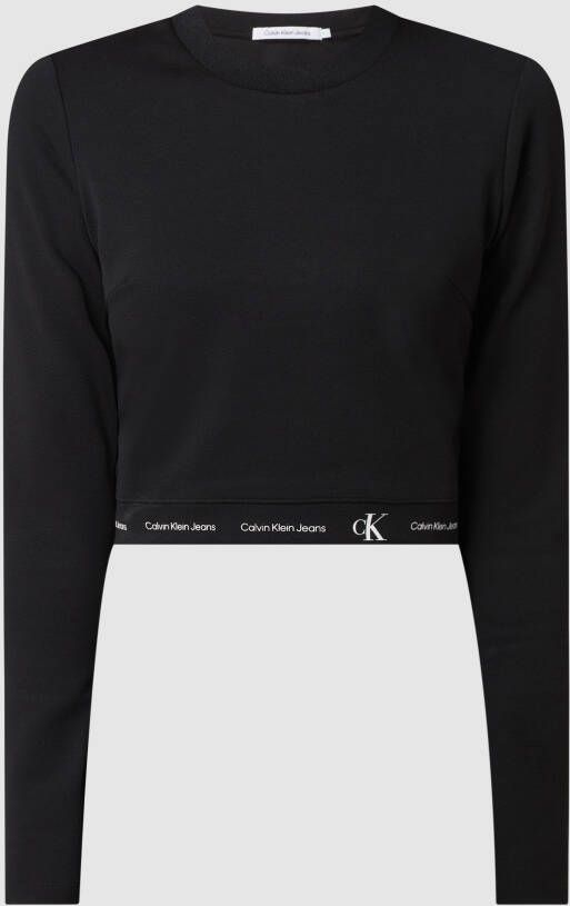 Calvin Klein Shirt met ronde hals REPEAT LOGO MILANO LS TOP met jeans elastische logotape bij de zoom