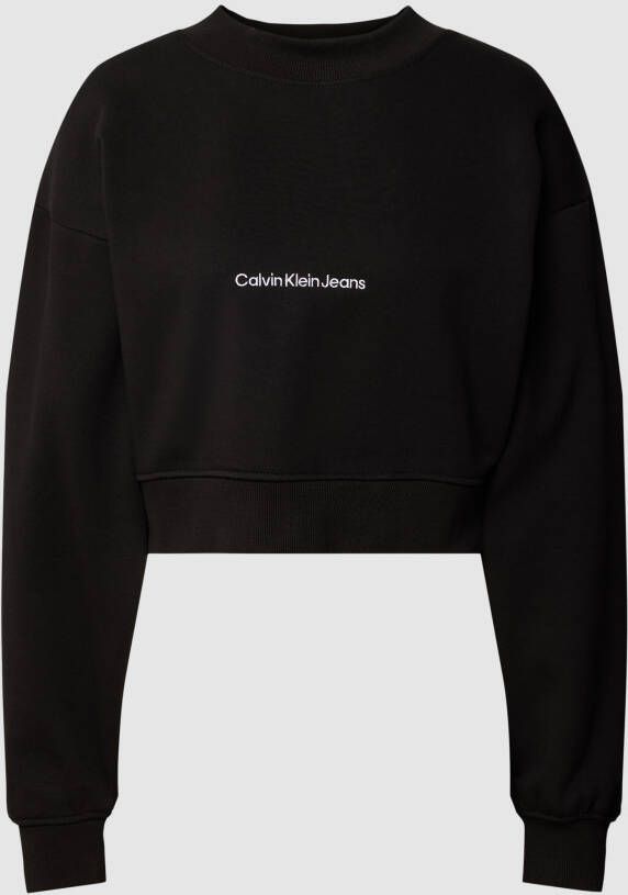 Calvin Klein Jeans Kort sweatshirt met labelstitching