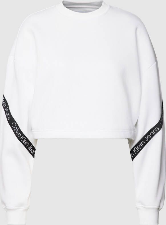 Calvin Klein Jeans Kort sweatshirt met logostrepen