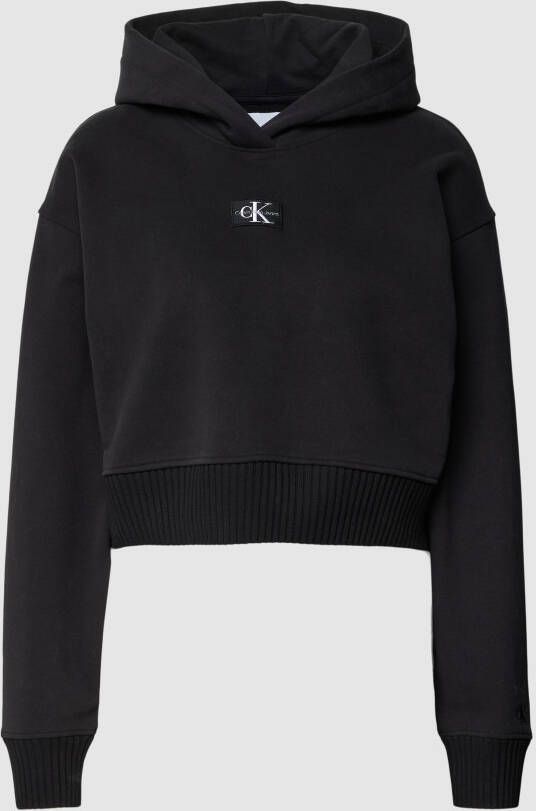 Calvin Klein Jeans Korte hoodie met labeldetail