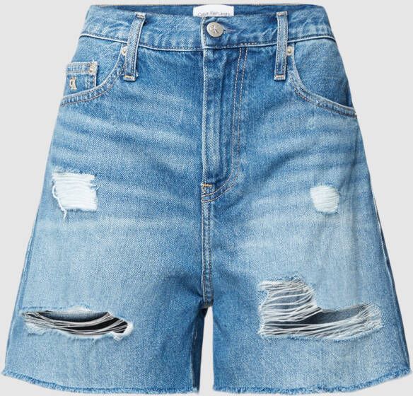 Calvin Klein Jeans Korte mom fit jeans met labelstitching