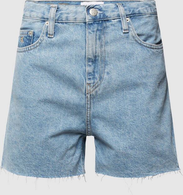 Calvin Klein Jeans Korte mom fit jeans met labelstitching