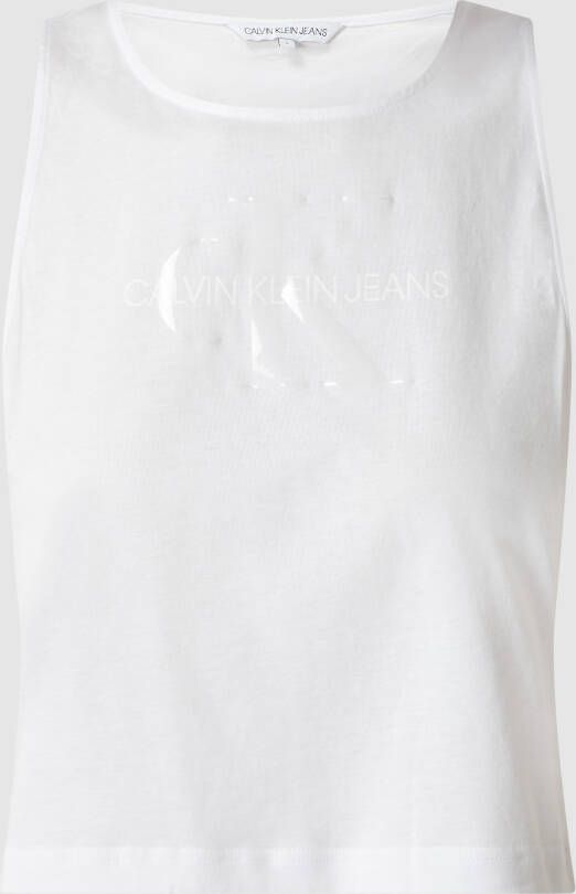 Calvin Klein Jeans Witte Mouwloze Tanktop voor Dames White Dames