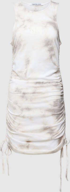 Calvin Klein Jeans Midi-jurk in batiklook model 'TIE DYE SIDE GATHERING'