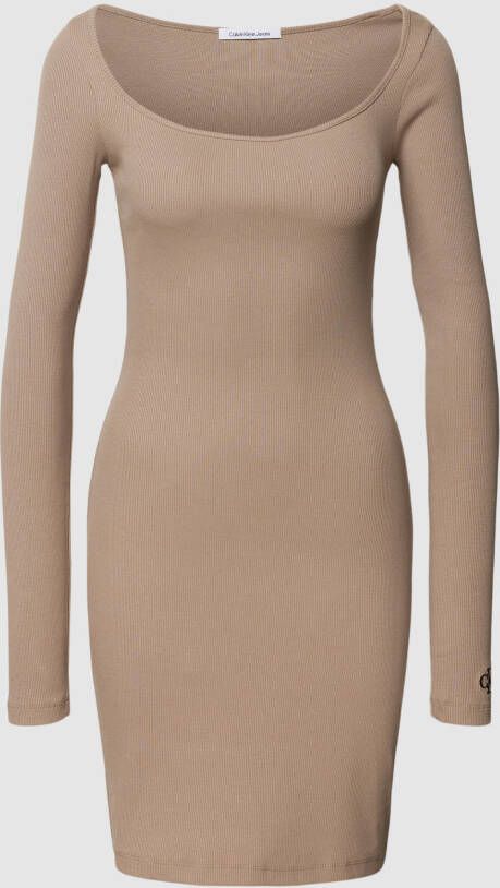 Calvin Klein Jeans Mini-jurk in riblook model 'SQUARE NECK RIB DRESS'