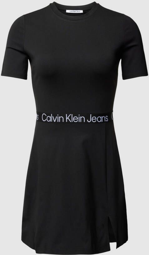 Calvin Klein Jeans Zwarte Jurk voor Dames Korte Mouw Herfst Winter Black Dames