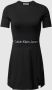 Calvin Klein Jeans Zwarte Jurk voor Dames Korte Mouw Herfst Winter Black Dames - Thumbnail 1