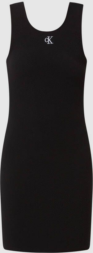 Calvin Klein Jeans Mini-jurk met labelstitching model 'Slub'