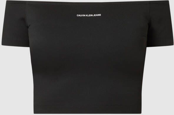 Calvin Klein Jeans Off shoulder-shirt met logoprint
