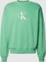 Calvin Klein Oversized Monologo Sweatshirt met ronde halslijn Green Heren - Thumbnail 1