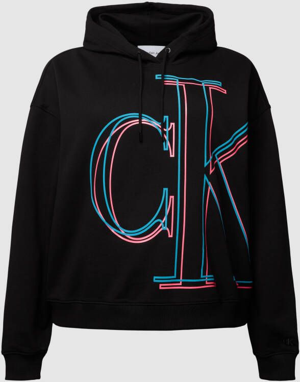 Calvin Klein Jeans Plus Hoodie PLUS ILLUMINATED CK HOODIE met calvin klein-logoprint