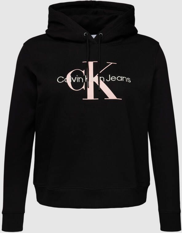 Calvin Klein Jeans Plus SIZE hoodie met labelstitching model 'Iconic'