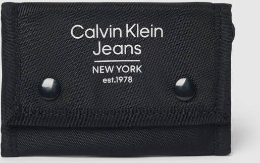 Calvin Klein Jeans Heren Zwarte Print Portemonnee met Clip Black Heren
