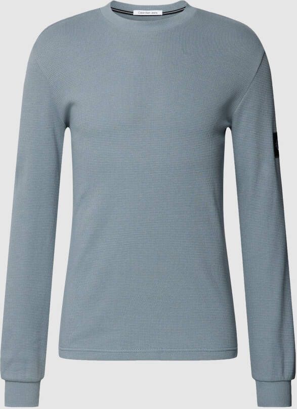 Calvin Klein Shirt met lange mouwen MONOLOGO BADGE WAFFLE LS TEE