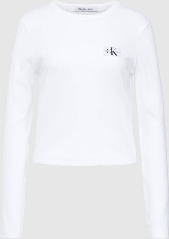 Calvin Klein Jeans T-Shirt Lange Mouw WOVEN LABEL RIB LONG SLEEVE